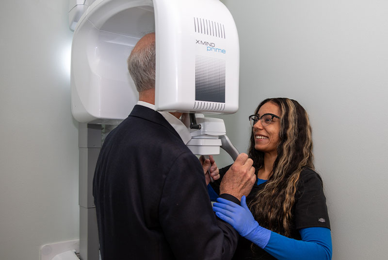 patient under go scanning for dental treatment